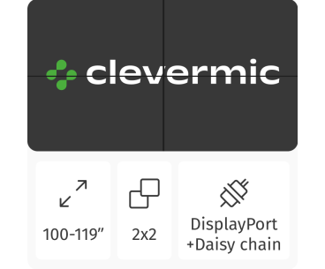 Видеостена 2x2 CleverMic DP-W55-3.5-500 110"
